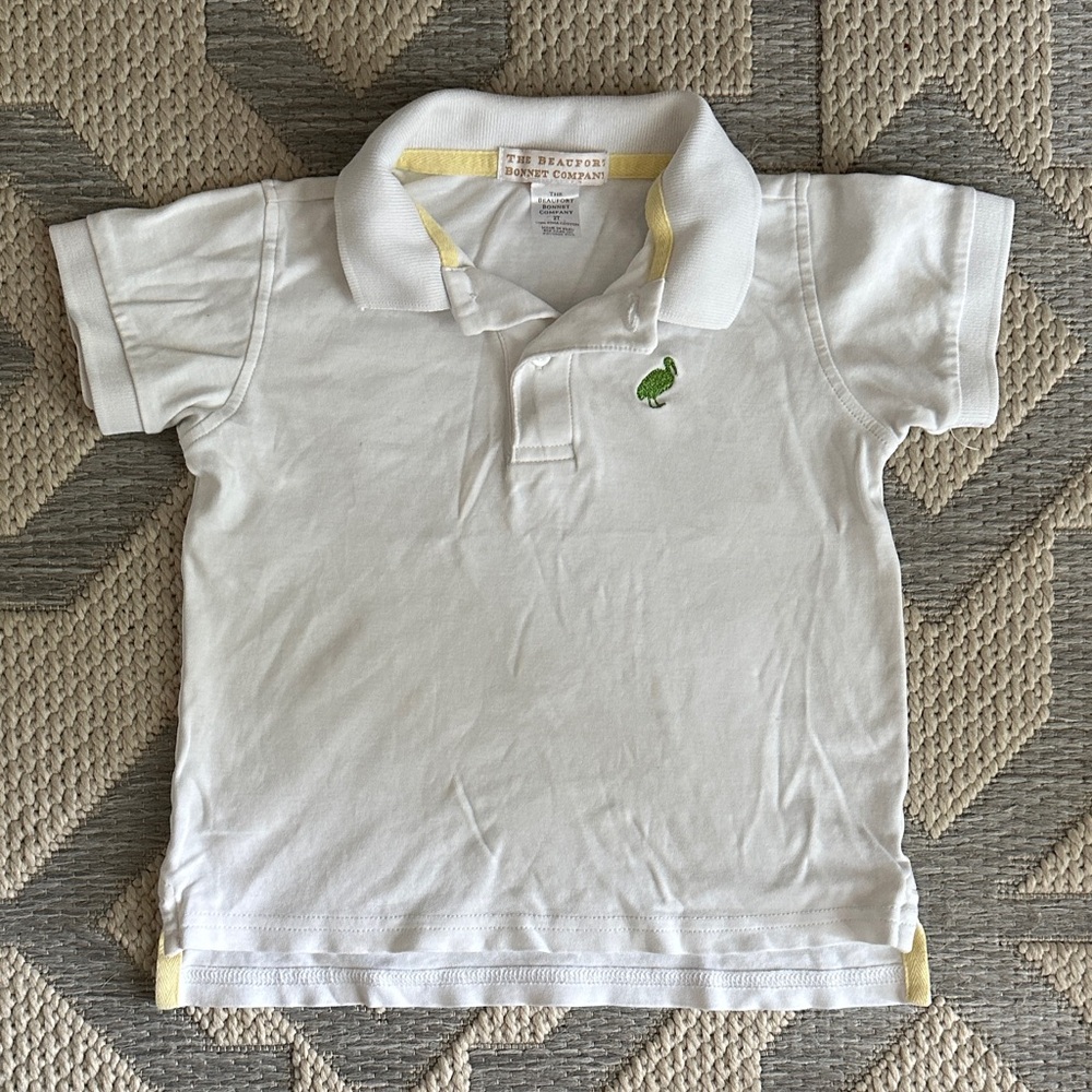 The Beaufort Bonnet Company White Polo with Green Logo